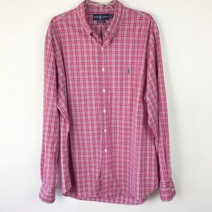 Ralph Lauren Custom Fit Pink Plaid Shirt XXL 18